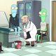 Solar Opposites' aliens gather in a doctor's office.